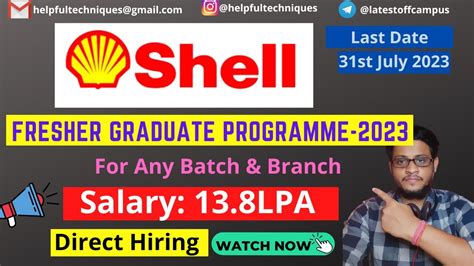 To be eligible for the Shell Graduate Programme You are required to have graduated prior to your first day at Shell. . Shell graduate program salary